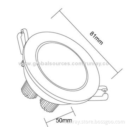 3W LED Downlights, 85-265V AC/12-2V DC voltage, Bridgelux/Epistar Chip, CE, RoHS Marks